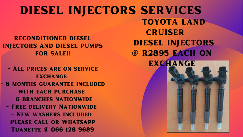 TOYOTA LAND CRUISER DIESEL INJECTORS FOR SALE ON EXCHANGE OR TO RECON YOUR OWN