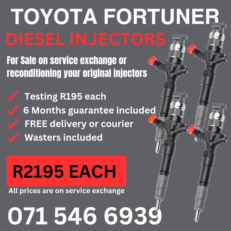 TOYOTA FORTUNER DIESEL INJECTORS FOR SALE WITH WARRANTY