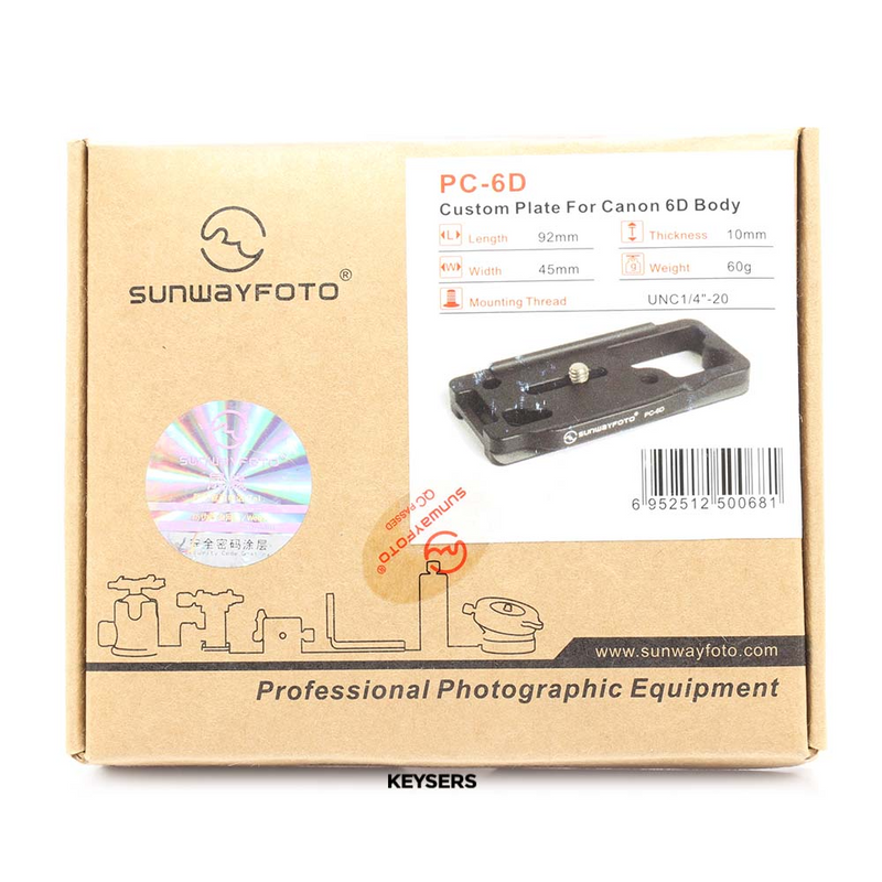 Sunwayfoto PC-6D Custom Quick-Release Plate (For Canon 6D)