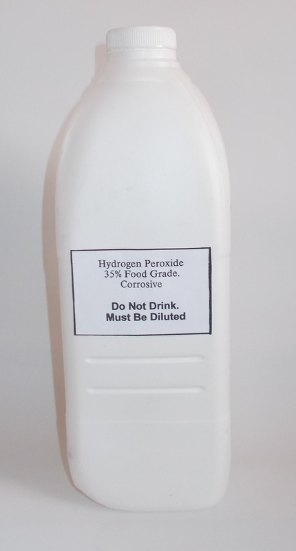 Hydrogen Peroxide 35% Food Grade. One Litre