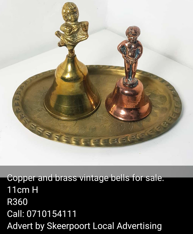Copper and brass vintage bells for sale