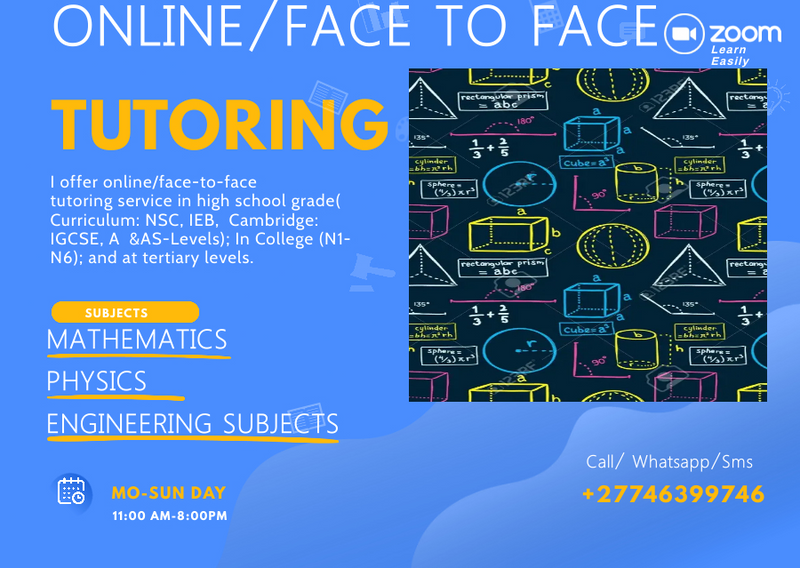 PHYSICS AND MATH TUTORING; ENGINEERING QUALIFIED TUTOR AVAILABLE FOR ONLINE LESSONS