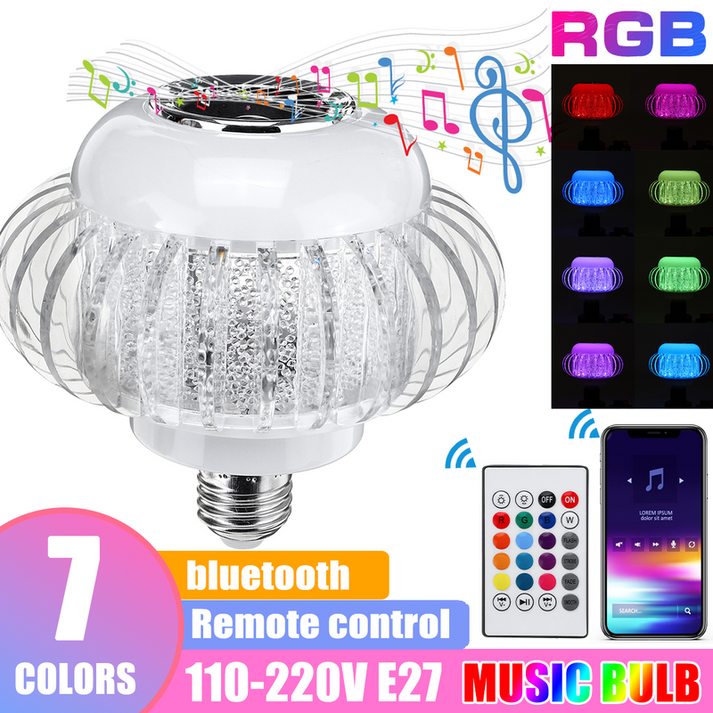 Wireless Music Bluetooth LED Crystal Bulb Lamp RGB Colour Stereo Audio Speaker. Brand New Products.