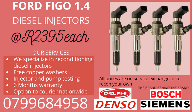 FORD FIGO 1.4 DIESEL INJECTORS/ WE RECON AND SELL ON EXCHANGE