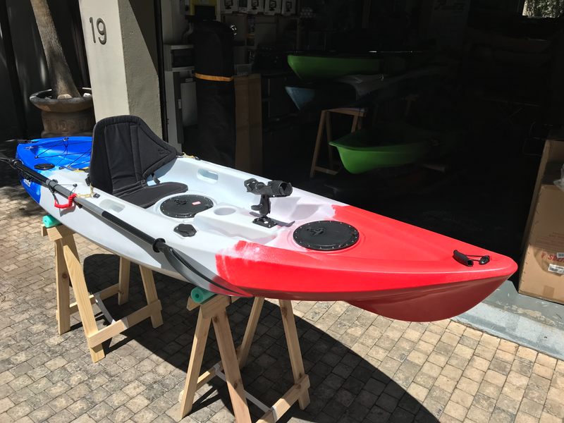 Pioneer Kayak AA2 single incl. seat, paddle, leash and rod holder, French Revo colour, NEW!