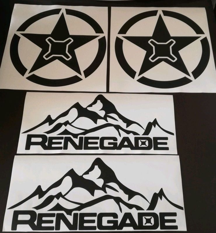 Renegade Jeep graphics decals / vinyl cut stickers