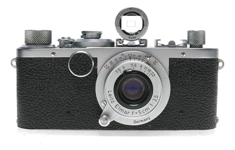 Ic Leica chrome Rangefinder camera Red Scale Elmar 3.5/50mm finder