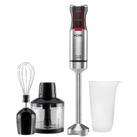 Solac - Pro Chef Stick Blender with Accessories (Stainless Steel) - 1000W