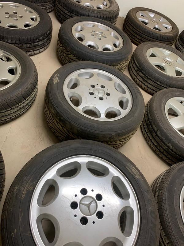 Mercedes 8 hole mags and tyres for sale- good condition- R4000 for the set