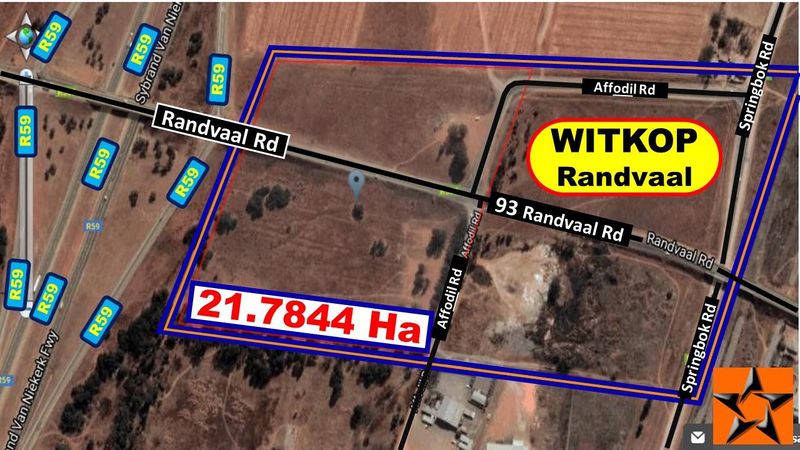 21.7 Ha VACANT LAND, for SHOPPING CENTRE, STRIP MALL, DIESEL DEPOT, ETC.. (&#64; R94/SQM)