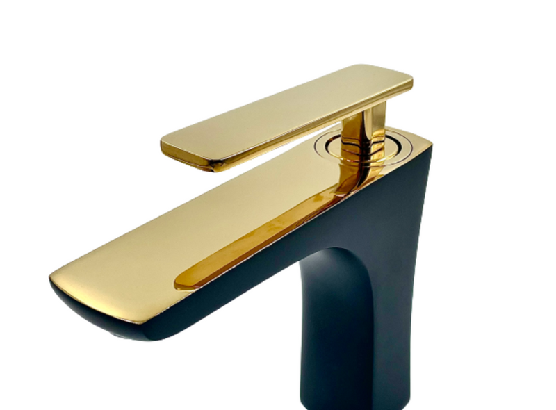 Gently Used Black Gold Single Hole Bathroom Faucet