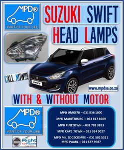 Suzuki Swift & Dzire 2018 onwards Head Lamps availibe. With and without adjustment motor