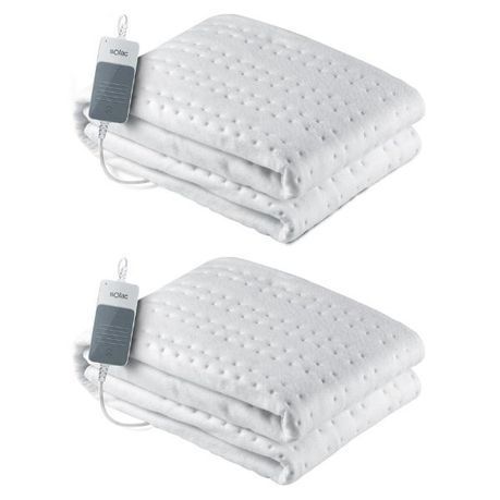 Solac - Electrical Heat Blanket (Single Bed) - White (60W) - Pack of 2