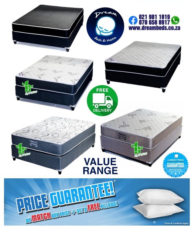 Value Range BEDS ON SALE from R1899 with FREE DELIVERY - Factory Prices Direct