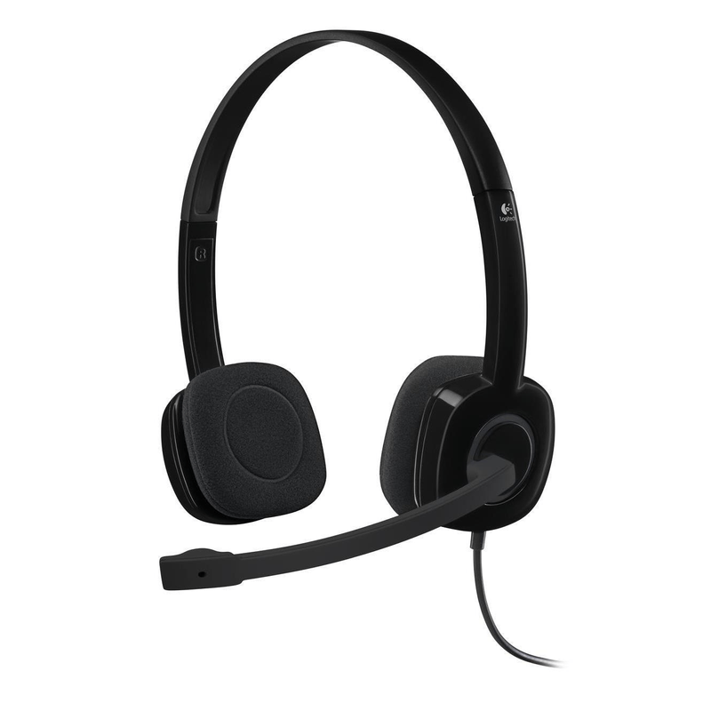 Logitech H151 Stereo Headset With Noise-Cancelling Mic Black 981-000589 - Brand New