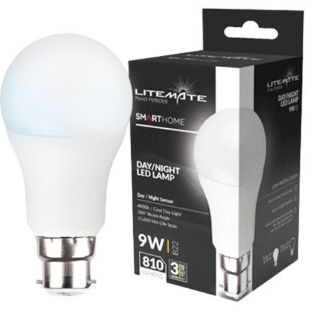 LITEMATE-  Day/Night Time Sensor LED Light Bulb - (9W)