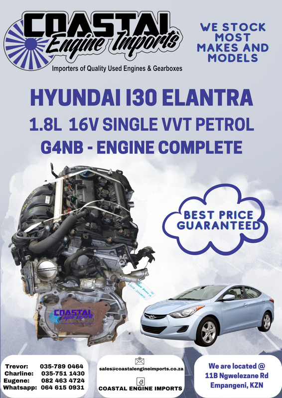 HYUNDAI I30 ELANTRA 1.8L 16V SINGLE VVTI / G4NB ENGINE COMPLETE