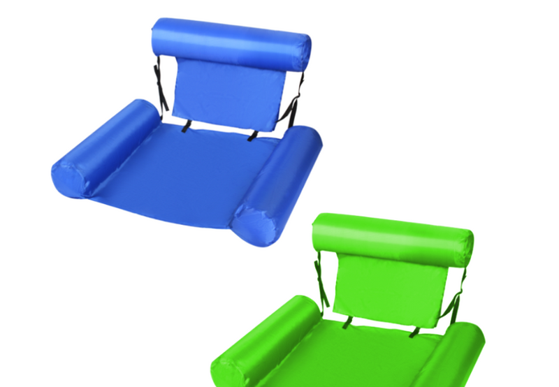 Gently Used 2 Pack Swimming Pool Float Chair - Blue Green - - Missing parts