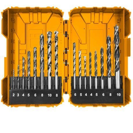 Ingco - Metal, Concrete and Wood Drill Bit Set - (16 Pieces)