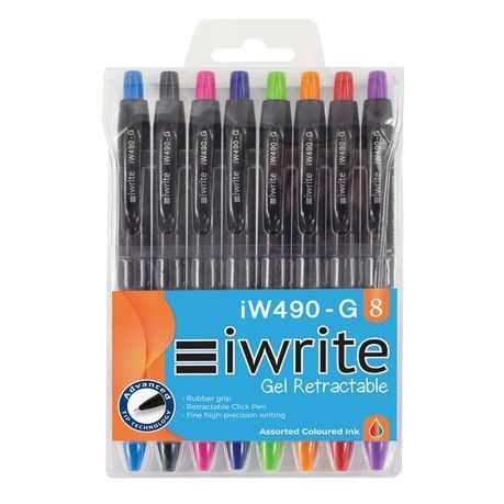 iWrite - Retractable Gel Pens (0.5 mm) Wallet of 8