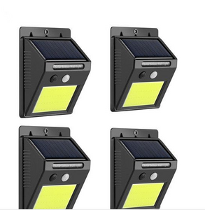 Nearly New 4 Piece Cob Solar Power Motion Sensor Wall Light - Working Completely