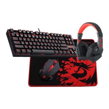 Redragon 4in1 Mechanical Keyboard, Headset, Mouse &amp;  MousePad Gaming Combo