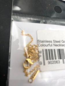 Nearly New Stainless Steel Gold Plated Colourful Necklace - Beautiful 18ct real gold plated stainles