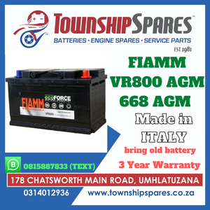 Vr800 L4 Fiamm Ecoforce -made In Italy - 668 Agm Vrla 3 Year Warranty