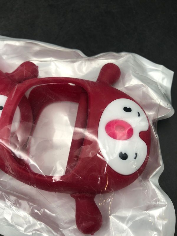 Nearly New BPA Free Silicone Never Drop Penguin Teether For Babies - Red - 3-9 months -