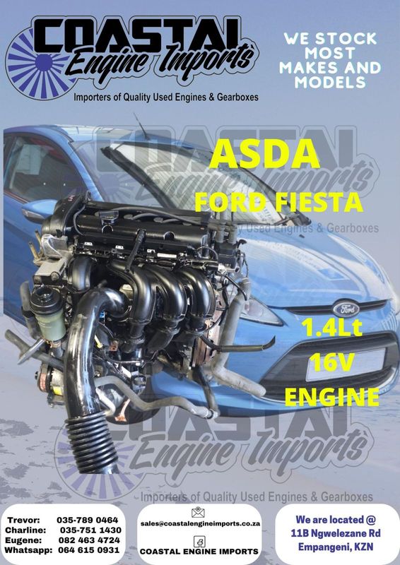 ASDA - FORD FIESTA 1.4LT 16V PETROL ENGINE COMPLETTE