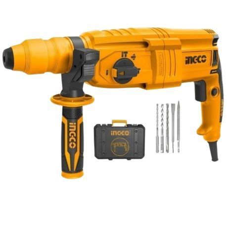 Ingco - Rotary Hammer Drill with Carrying Case and 5 Piece Accessories- 800W