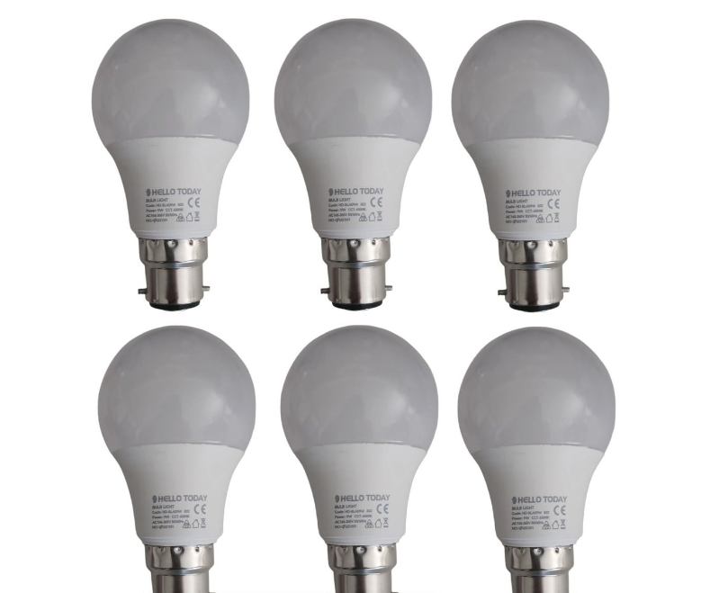 B22 LED 9W Stick Light Bulb - 6 Pack Cool White - Hello Today 9W Cool White Bulbs 6500K 900lm WORKIN