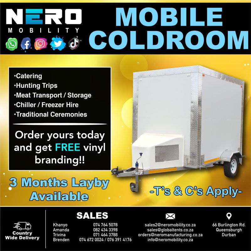 Mobile Coldrooms - Mobile Freezer rooms - Mobile Chillers