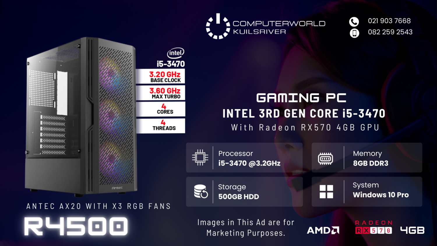 I5 GAMING PC WITH RX570 4GIG GPU FOR R4500 Kuils River Gumtree