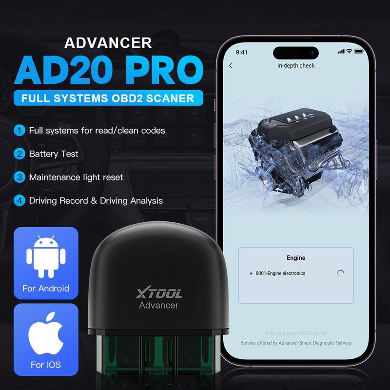 XTOOL AD20 PRO Full System Diagnostic Scanner Obd2 On-Board Monitor Tool