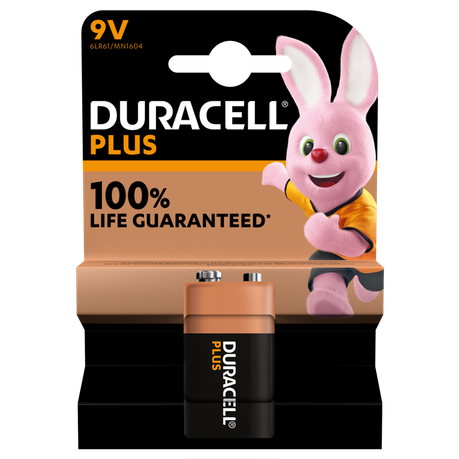 Duracell Plus 9V Alkaline Batteries - 1 Pack (Parallel Import)