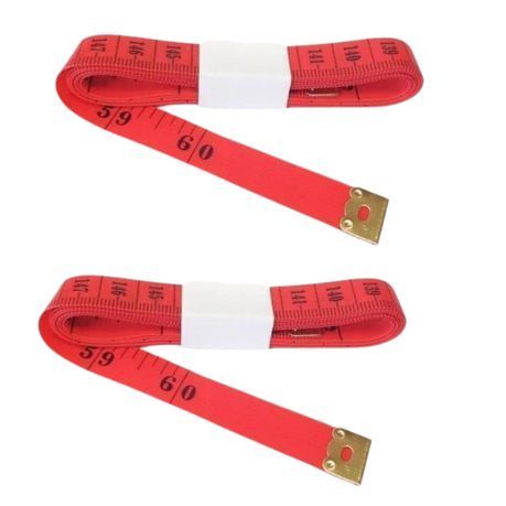 Haberdashery Measuring Tape - Tailoring Tape - 150cm (Pack of 2) - Red
