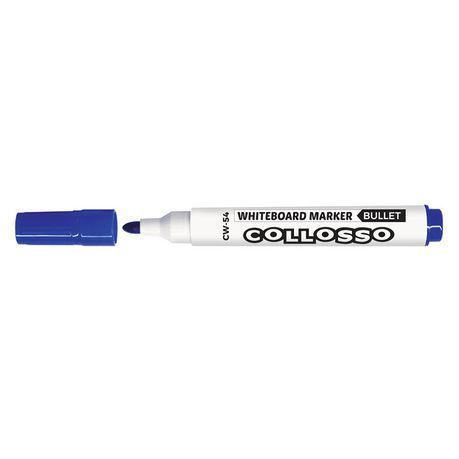 Collosso - Whiteboard Markers Bullet Point Blue , Box of 10
