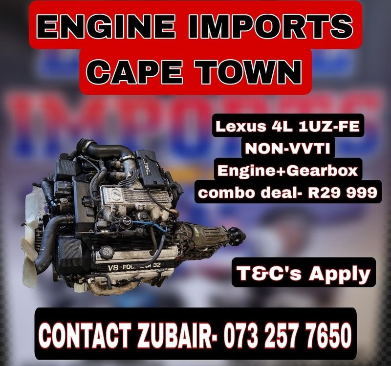 Lexus 4L 1UZ-FE NON-VVTI Engine&#43;Auto Gearbox Now Available At Engine Imports CT