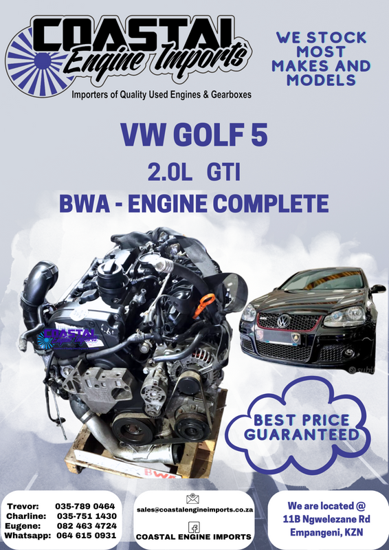 VW GOLF 5 2.0L GTI - BWA ENGINE COMPLETE