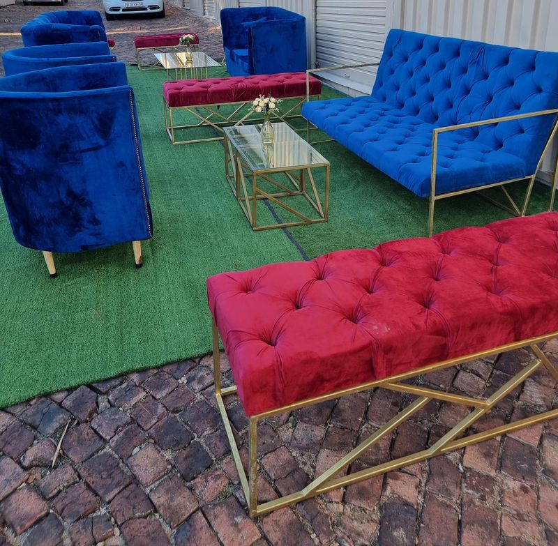 Hire a 20 seater lounge setup for your next event. Wedding, birthday, baby shower