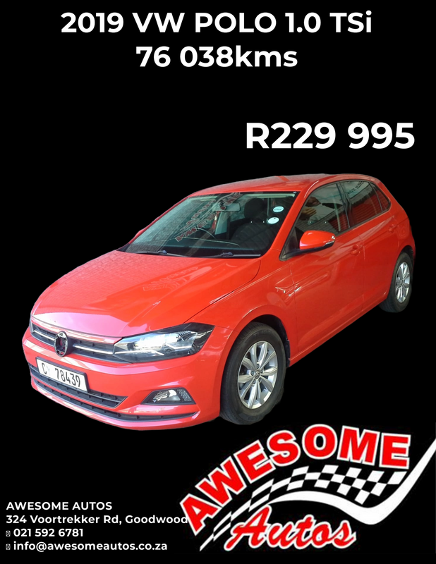 2019 Volkswagen Polo 1.0 TSI with only 76038kms... AT AWESOME AUTOS