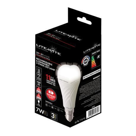 Litemate Loadshedding Rechargeable &amp;  Dimmable 7W LED A60 Bayonette