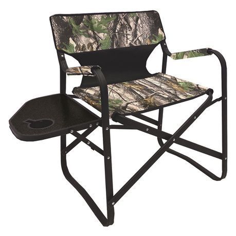 AfriTrail Director Camping Chair With Side Table Camo 130kg