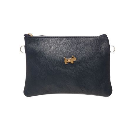 The Sassy - Leather Crossbody and Mobile Phone Sling (Navy &#43; Brown Strap)