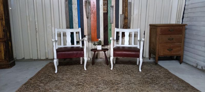 Chairs for sale Price for both - Rustic farm style  | Contact Bobby on 0818407199