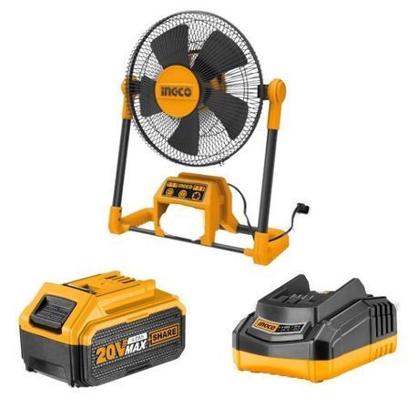 Ingco - Cordless Fan 20V with 1 x 4.0Ah Battery and 1 x Fast Charger