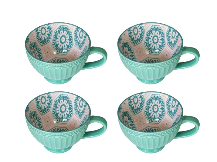 Gently Used Spring Porcelain Break Mug - 355ml - Set Of 4