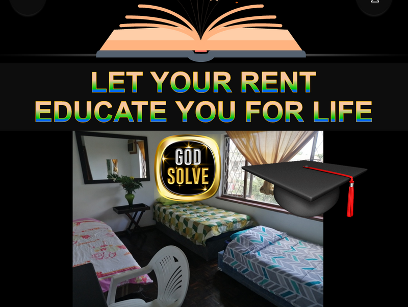 ROOMS TO RENT at GODSOLVE. Onsite Mentors get you to gain insider knowledge giving results