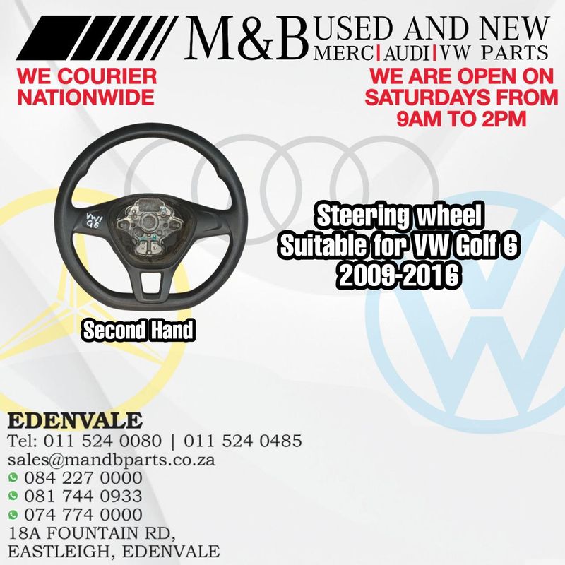 Steering Wheel (Second Hand)  Suitable for VW Golf 6  2009-2016